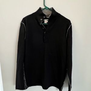 Carbon 2 Cobalt mens 1/4 button black sweater